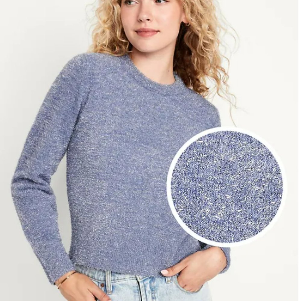 Old Navy Eyelash Shine Sweater S - Periwinkle